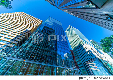 日本の東京都市景観  大手町・摩天楼（大手町ワンなど）を望む＝2020年2月27日 62785883
