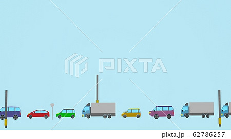 車が詰まる渋滞のイメージ素材 車が詰まる渋滞のイメージ素材 62786257