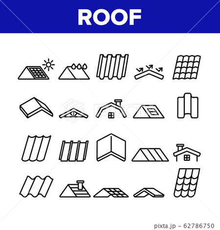 Roof Construction Collection Icons Set Vector 62786750