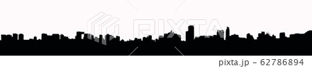 Silhouette of buildings and cityscape on white background 62786894