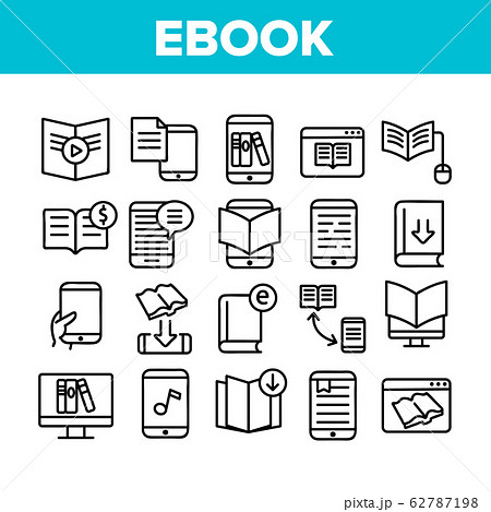 Ebook Electronic Tool Collection Icons Set Vector 62787198