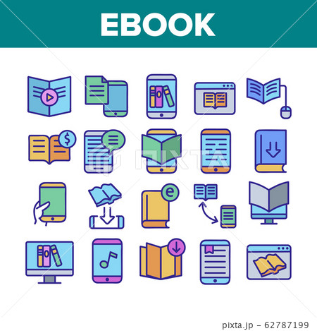 Ebook Electronic Tool Collection Icons Set Vector 62787199