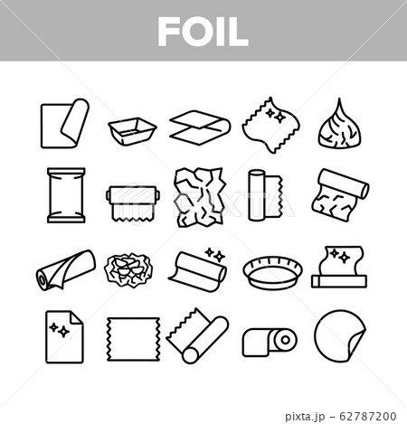 Foil List For Cooking Collection Icons Set Vector 62787200