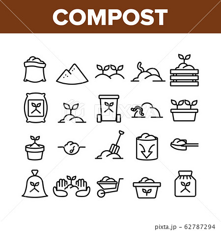 Compost Ground Soil Collection Icons Set Vector 62787294