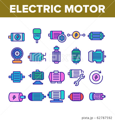 Electronic Motor Tool Collection Icons Set Vector 62787592