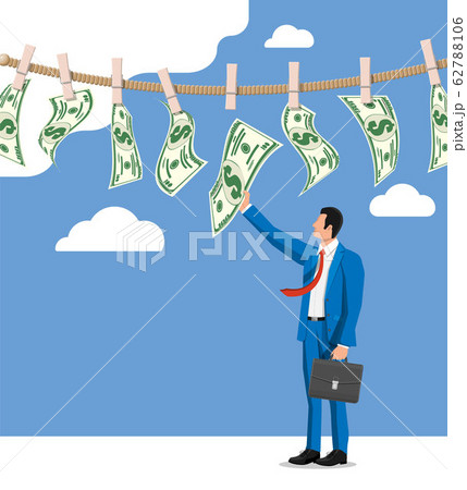 Wet dollar bills hanging on rope Wet dollar bills hanging on rope 62788106