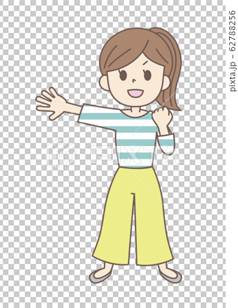 指差し・ポイント4(私服女性) 指差し・ポイント4(私服女性) 62788256