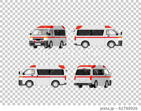 救急車、救急搬送、イラスト、セット 62788926