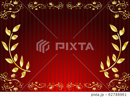 月桂樹　クラウンフレーム　レッドストライプ背景 62788961