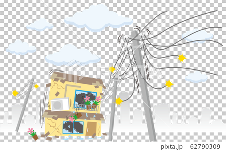 地震　建物倒壊 62790309