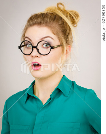 Business woman being positive shocked 62790359