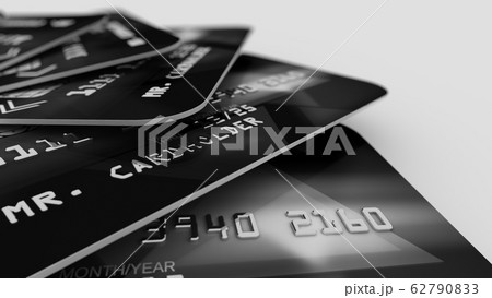 Many Black Credit Cards in White Studio 62790833