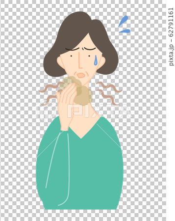 口臭を気にする中年女性 62791161