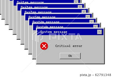 Critical Error System Message Window Old Stock Illustration