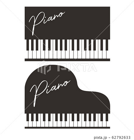 グランドピアノと音符の可愛いおしゃれなシルエット素材のイラスト素材 62792633 Pixta
