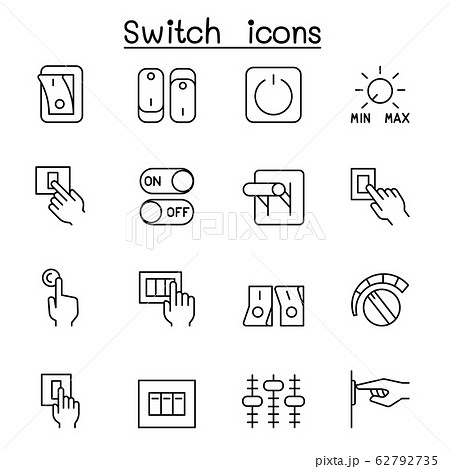 Switch icon set in thin line style 62792735