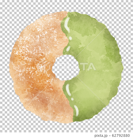 抹茶ドーナツ　水彩風イラスト素材 62792880
