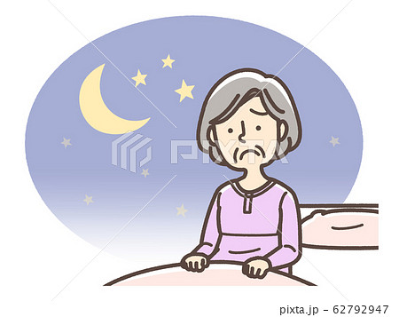 不眠症 高齢者 おばあさん 不眠症 高齢者 おばあさん 62792947