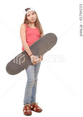 fashion pretty little girl with skateboard fashion pretty little girl with skateboard 62794233