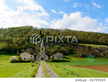 small church at the base of the mountain, Ariege small church at the base of the mountain, Ariege 62794304