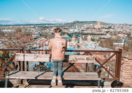 Tbilisi city panorama. Old city, new Summer Rike park, river Kura, the European Square and the Bridge of Peace 62795366
