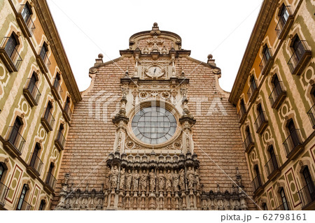 Montserrat Monastery facede in Spain, Barcelona 62798161