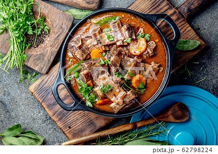 Beef ribs Bourguignon. Beef ribs stewed with 62798224