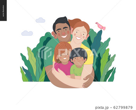 Happy international family with kids -family health and wellness Happy international family with kids -family health and wellness 62799879