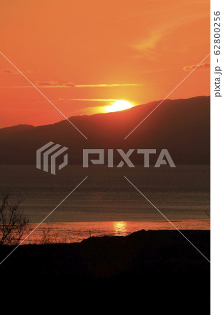 荒尾市 四ツ山神社 夕日、 荒尾市 四ツ山神社 夕日、 62800256
