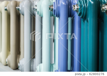 different color of the heating battery. Background 62800276