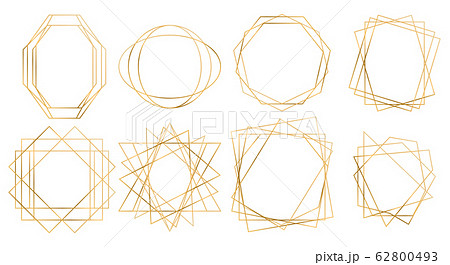 Gold geometric polygonal frames 62800493
