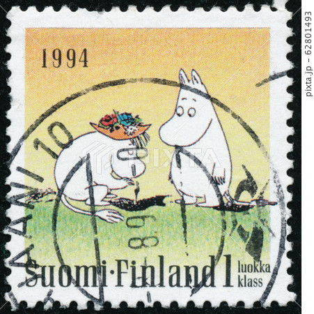 Vintage stamp printed in Finland 1994 show Vintage stamp printed in Finland 1994 show 62801493