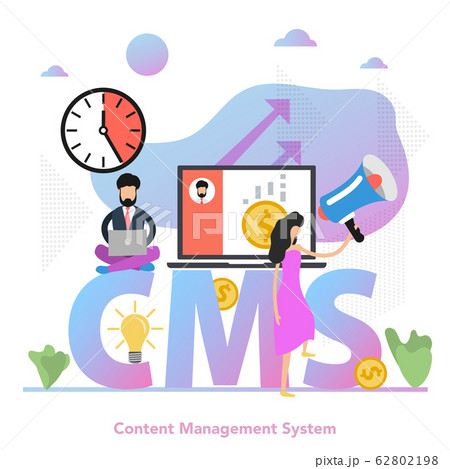 Vector flat gradient concept of content management system 62802198