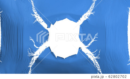 Blue color flag with a hole Blue color flag with a hole 62802702
