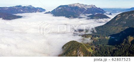 Autumn Alps mountain misty morning view from Autumn Alps mountain misty morning view from 62807525