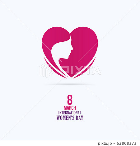 Womens Day poster design, Heart shape with girl 62808373