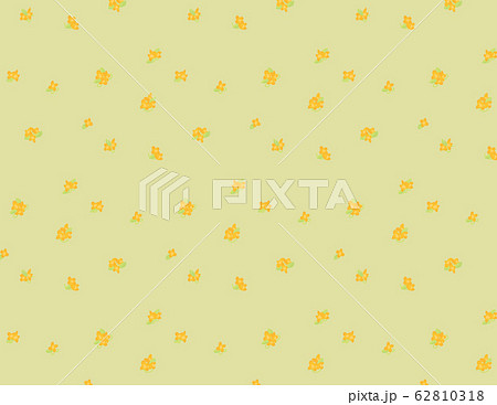 オレンジ色の小花柄 金木犀のイラスト素材