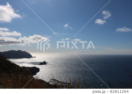 南伊豆も青い空と銀盤に輝く海 62811204