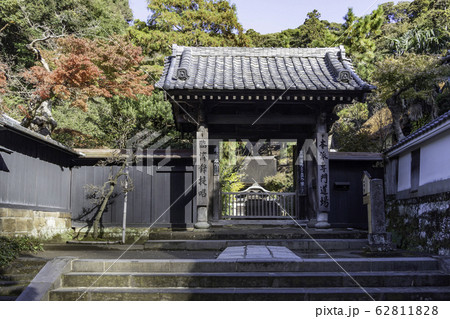 神奈川県 秋の円覚寺 紅葉の写真素材