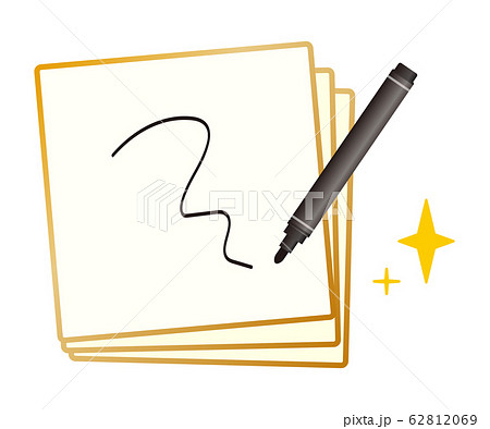 サイン色紙とペンのイラスト素材