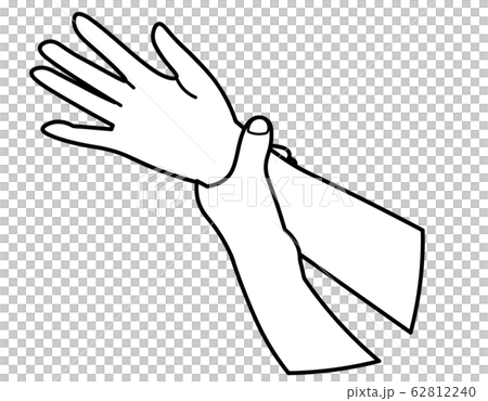 Illustration of a hand washing the wrist 62812240
