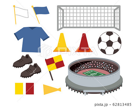 スポーツ サッカー 道具 用品のイラスト素材