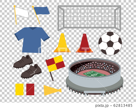 スポーツ サッカー 道具 用品のイラスト素材