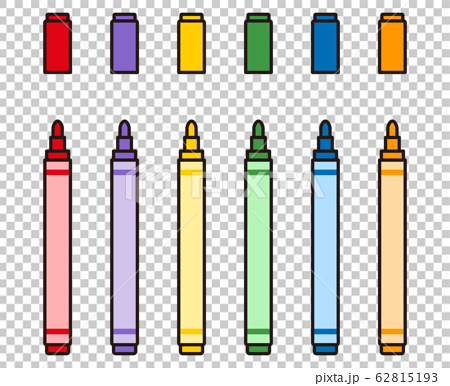 ６色のペンのイラスト素材