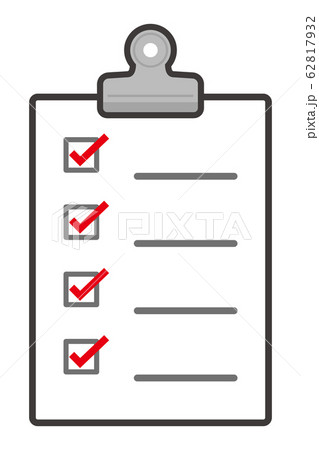 チェックリストとクリップ 62817932