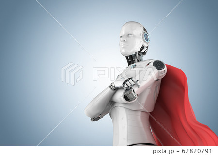 heroine cyborg with red cloak 62820791