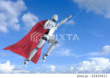 heroine cyborg with red cloak 62820811