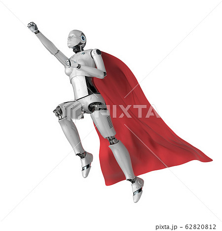 heroine cyborg with red cloak 62820812