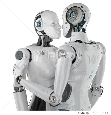 couple cyborg kiss 62820833