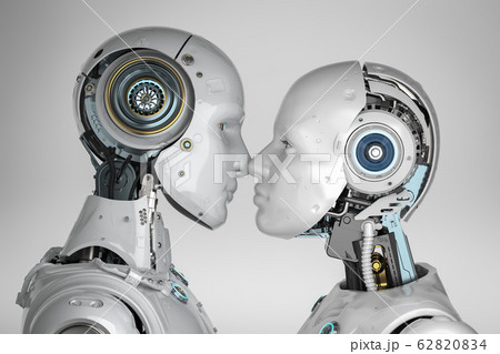couple cyborg kiss 62820834
